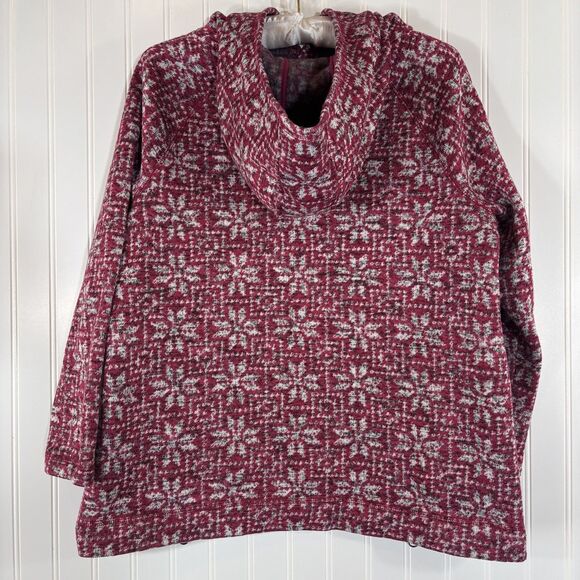 Talbots Womens Pink Hooded Sweater Size XP Winter Cozy Mature Leisure Ski Lodge - Picture 2 of 13